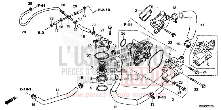 WATER PUMP for VFR1200X Dual Clutch DEGITAL SILVER METALLIC (NHA30) from 2012